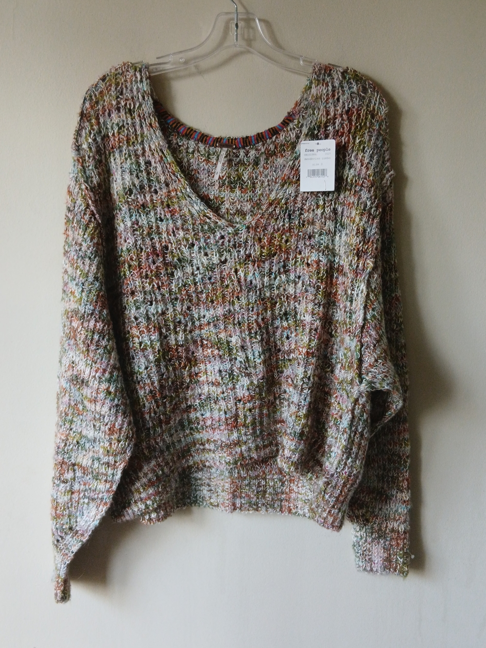 Free People Multicolor V-Neck Knit Sweater - Women's